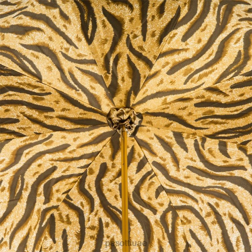 مظلة | 189 1409-61 z16 - مظلة بنية مع تصميم داخلي مخطط النمر، وقماش مزدوج PASOTTI Z446V421